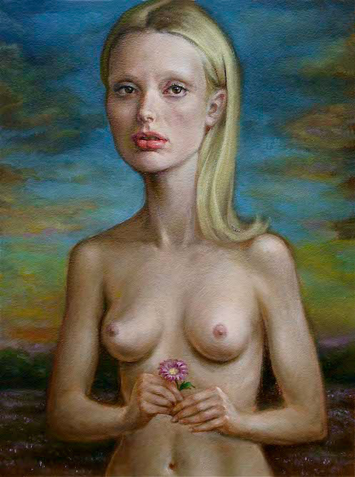 contemporary oil painting of female model by Julian Hsiung - Daisy Holder - contemporary portrait realisium art
