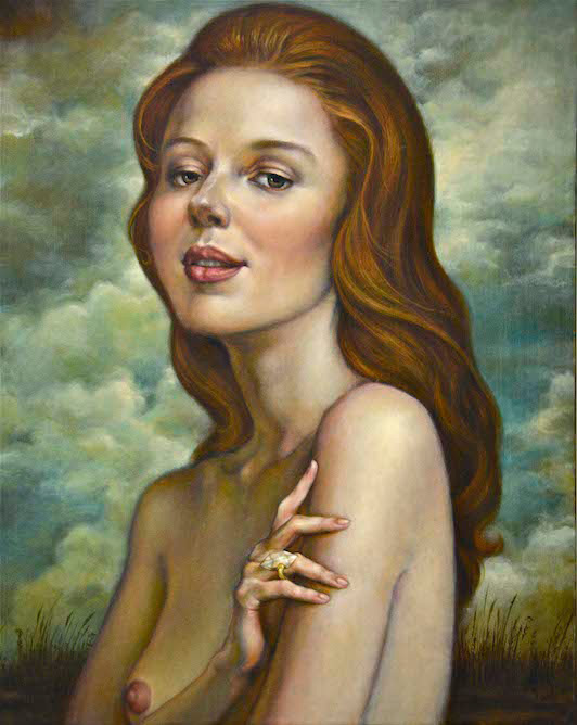 contemporary oil painting of female model by Julian Hsiung - Lost in the Wild - contemporary portrait realisium art