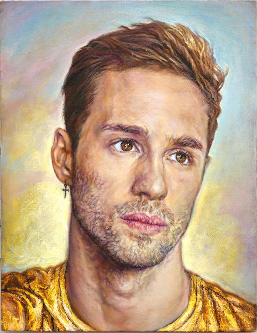 contemporary oil painting of hot male British actor by Julian Hsiung - HeadShots - Will / Samuel - contemporary portrait realisium art